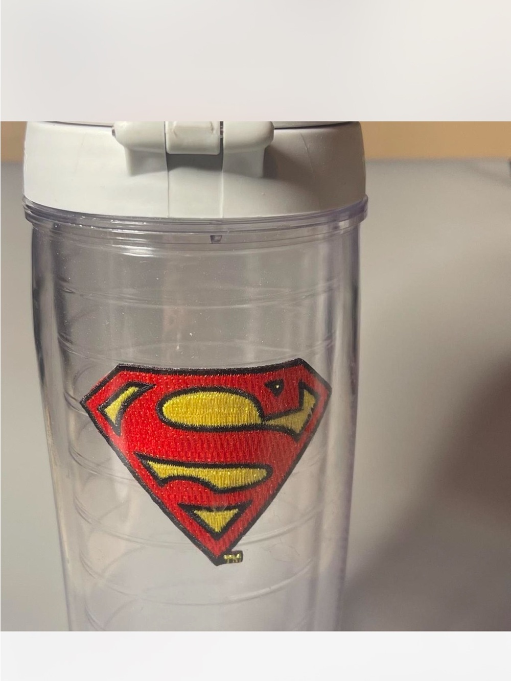 tervis Superman Logo Clear Tumbler with Red and Yellow Emblem